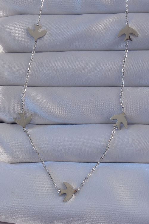 YRTCL 316L Çelik Gümüş Renk Kuş Model Kolye