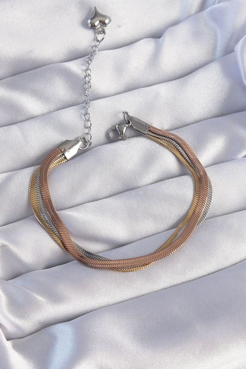 YRTCL 316L Çelik Renkli İtalyan Zincir Model Çoklu Bileklik