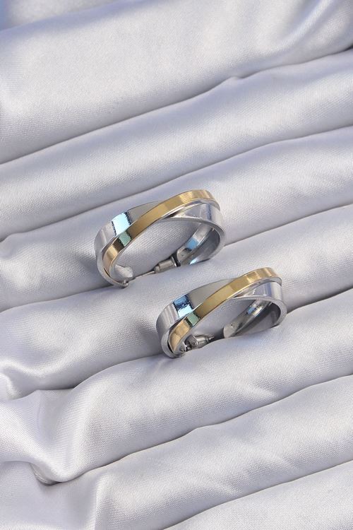 YRTCL Pirinç Gold Gümüş Renkli Halka Küpe