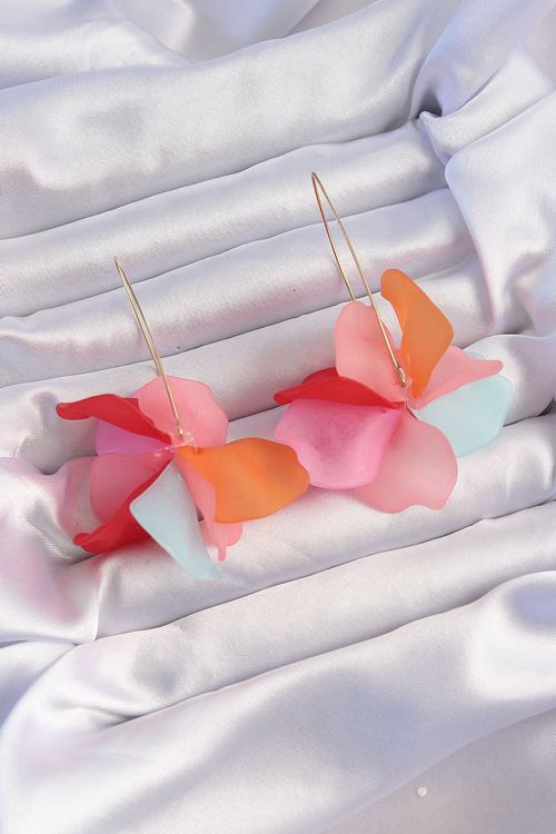 YRTCL Pirinç Karışık Soft Renkli Flora Küpe