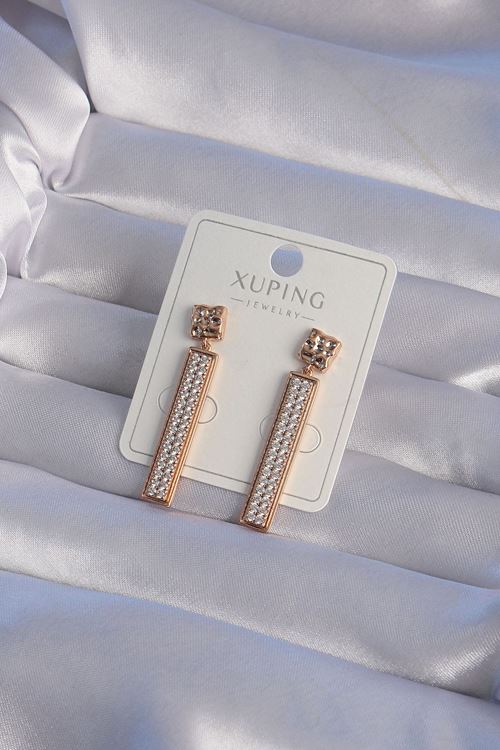 YRTCL XUPİNG Rose Renk Zirkon Taşlı Su Yolu Küpe