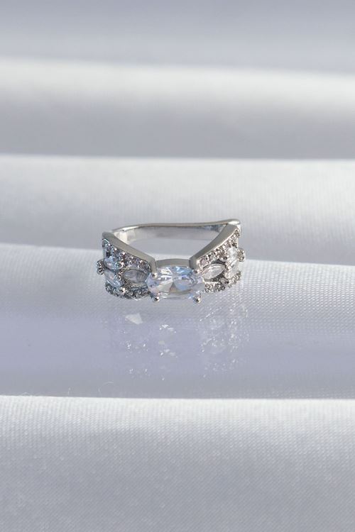 YRTCL Pirinç Gümüş Renk Zirkon Taş Kaplama Earcuff Küpe