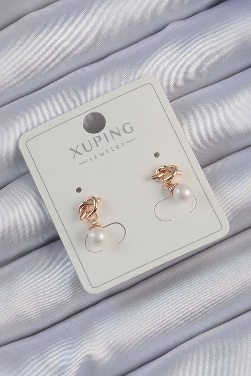 YRTCL Xuping Rose Renk İnci Taşlı Düğüm Küpe