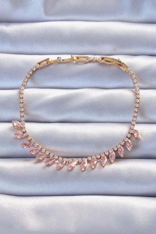 YRTCL Pirinç Vip Seri Altın Renk Pembe Zirkon Taşlı Bileklik