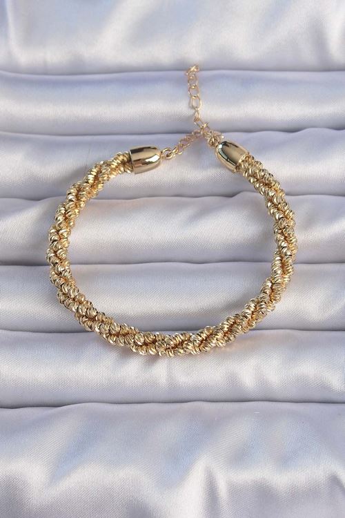 YRTCL Pirinç Altın Renk Sarmal Model Bileklik