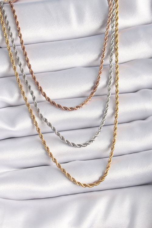 YRTCL 316L Çelik Mix Renk Burgu Zincir Model Kadın Kolye