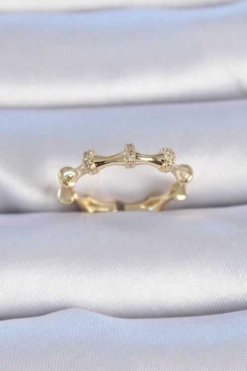 YRTCL Pirinç Gold Renk Zirkon Taşlı Kadın Yüzük