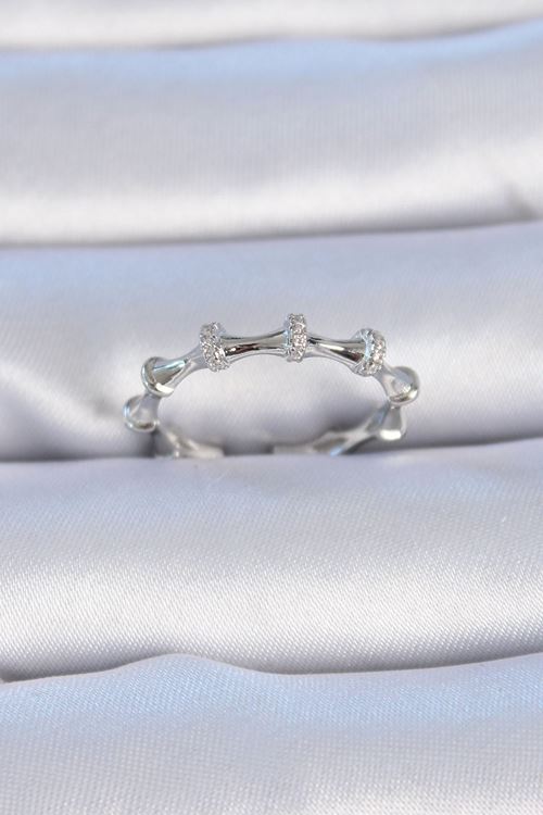 YRTCL Pirinç Gümüş Renk Zirkon Taşlı Kadın Yüzük