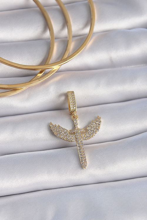 YRTCL Pirinç Gold Renk Zirkon Taşlı Mikail Model Ajda Charm