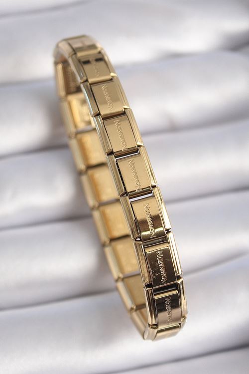 YRTCL 316L Çelik Gold Renk Yazılı Nomination Charm Bileklik