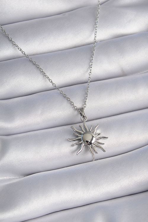 YRTCL 316L Çelik Gold Renk Zincir Güneş Figür Kadın Kolye