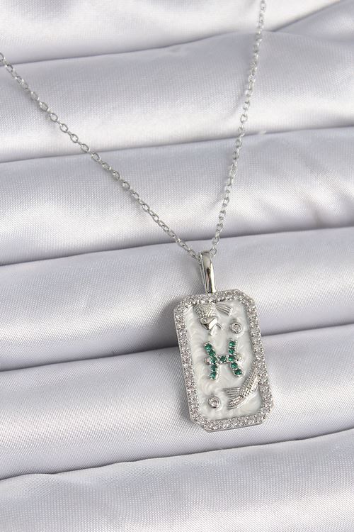 YRTCL 316L Çelik Gümüş Renk Zincir Balık Burcu Zirkon Taşlı Kadın Kolye