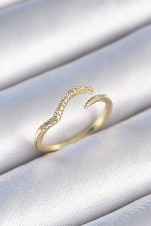 YRTCL Pirinç Gold Renk Zirkon Taşlı Kadın Yüzük