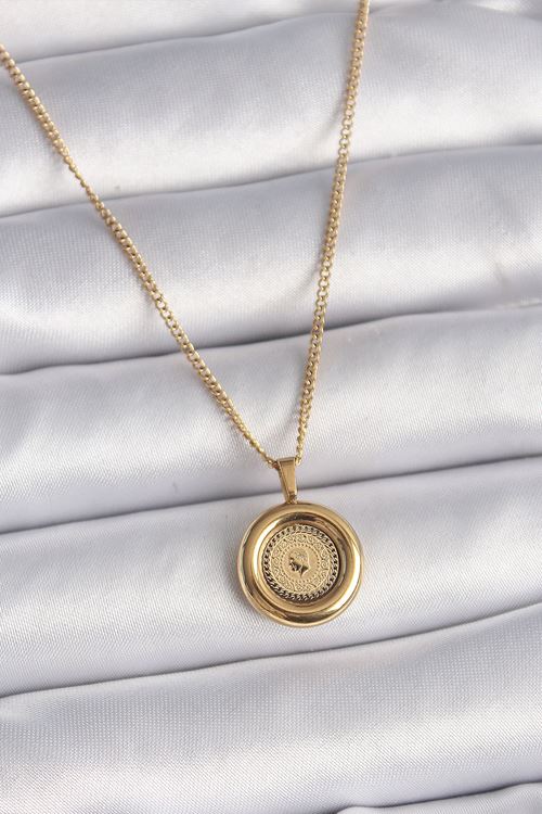 YRTCL 316L Çelik Gold Renk Zincir Gold Altın Model Kadın Kolye