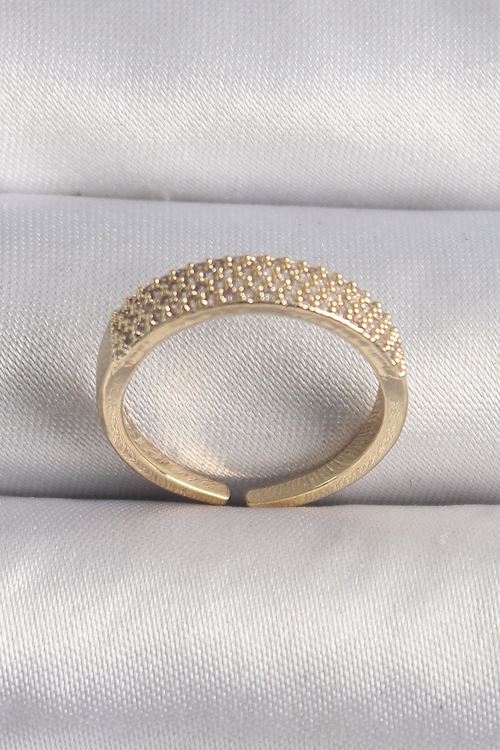 YRTCL Pirinç Gold Renk Zirkon Taşlı VIP Seri Kadın Yüzük