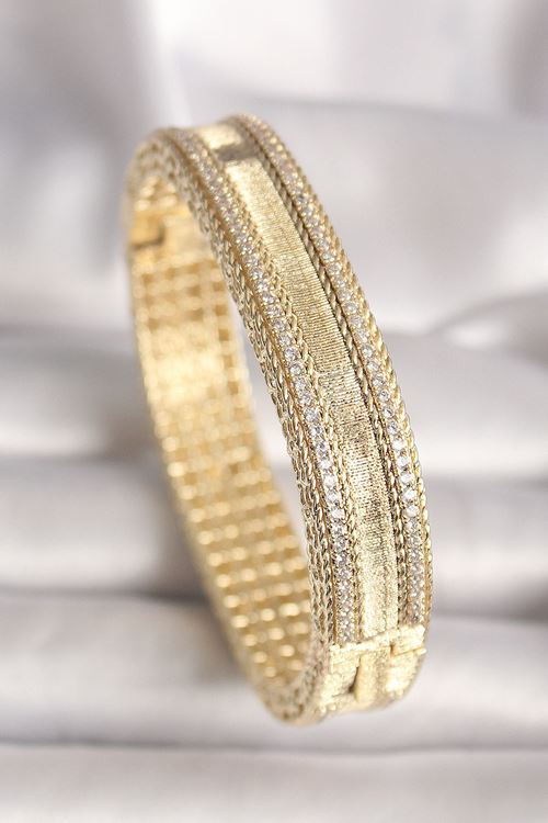 YRTCL Pirinç Gold Renk Zirkon Taşlı Bileklik