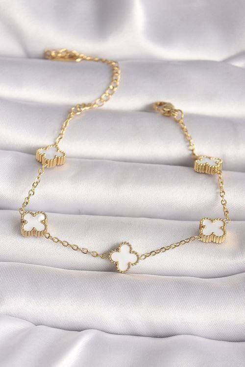 YRTCL 316L Çelik Gold Renk Baby Boy Yonca Model Kadın Bileklik