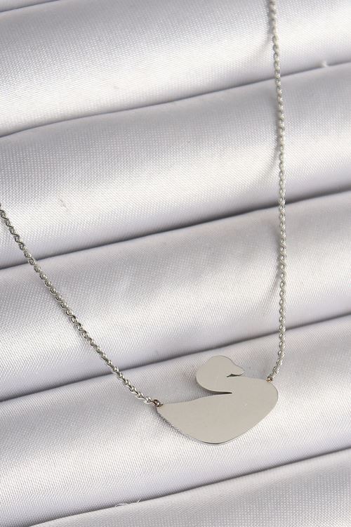 YRTCL 316L Çelik Gümüş Renk Zincir Kuğu Model Kadın Kolye