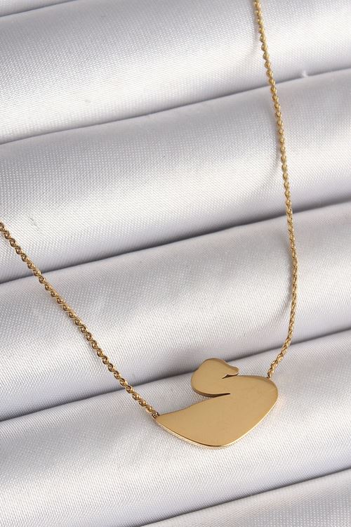 YRTCL 316L Çelik Gold Renk Zincir Kuğu Model Kadın Kolye