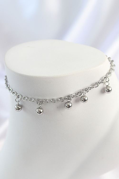 YRTCL 316L Çelik Gümüş Renk Sallantı Topçuk Zincir Model Kadın Halhal