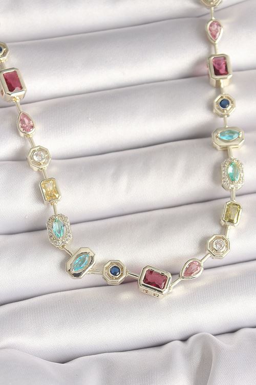 YRTCL Pirinç Gold Renk Zirkon Taşlı VIP Seri Kadın Kolye