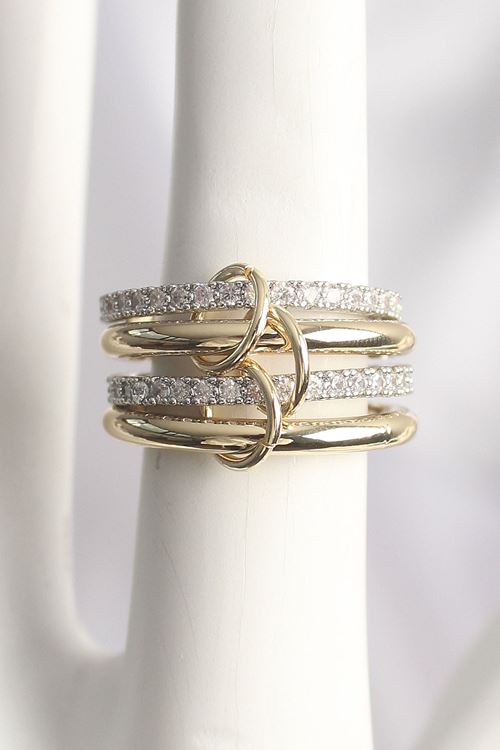 YRTCL Pirinç Mix Renk Zirkon Taşlı 4'Lü Kadın Yüzük