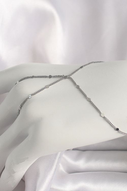 YRTCL Pirinç Gümüş Renk Pul Detaylı Kadın Şahmeran