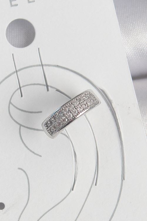 YRTCL Pirinç Gümüş Renk Zirkon Taşlı Kıkırdak Model Kadın Küpe