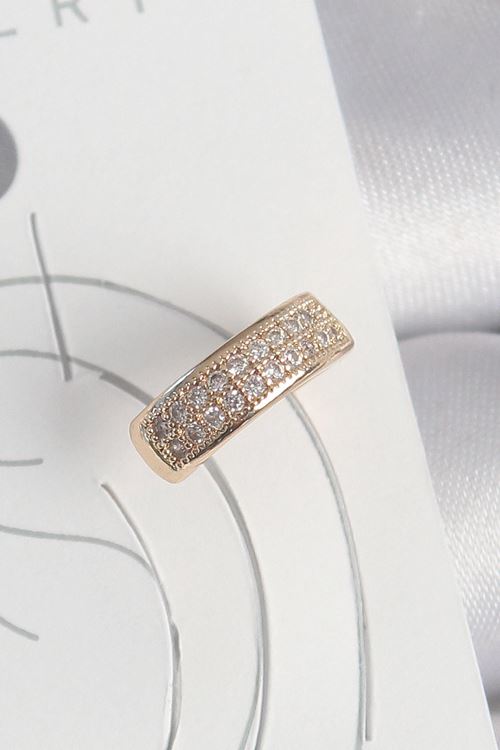 YRTCL Pirinç Gold Renk Zirkon Taşlı Kadın Kıkırdak Küpe