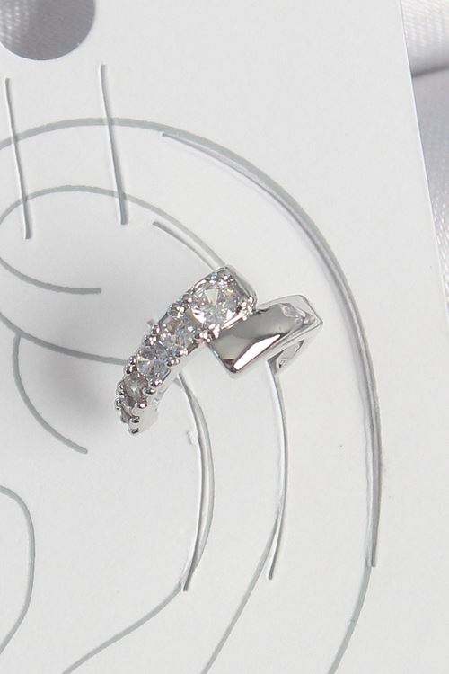 YRTCL Pirinç Gümüş Renk Zirkon Taşlı Kadın Kıkırdak Küpe