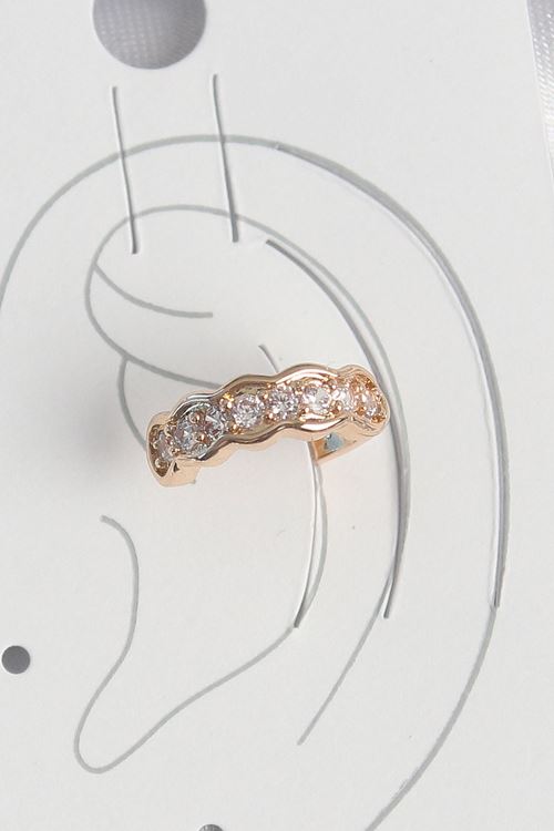 YRTCL Pirinç Gold Renk Zirkon Taşlı Kadın Kıkırdak Küpe