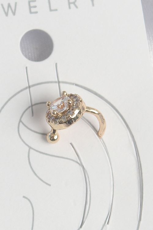 YRTCL Pirinç Gold Renk Zirkon Taşlı Kadın Kıkırdak Küpe