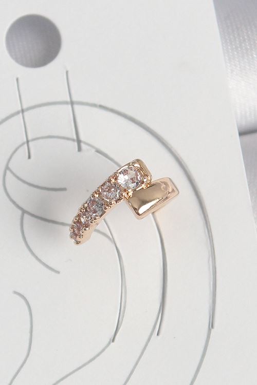 YRTCL Pirinç Gold Renk Zirkon Taşlı Kadın Kıkırdak Küpe