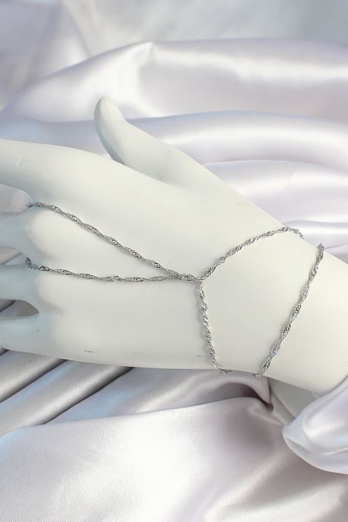 YRTCL Pirinç Gümüş Renk Esnek Burgu Zincirli Şahmeran