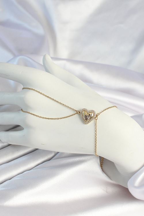 YRTCL 316L Çelik Zincirli Gold Renk Kalp Figürlü Şahmeran