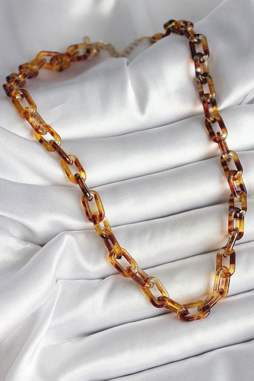 YRTCL Leopar Desenli Mika Zincir Kadın Kolye