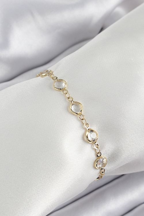 YRTCL Pirinç Gold Renk Zirkon Taşlı Kadın Bileklik