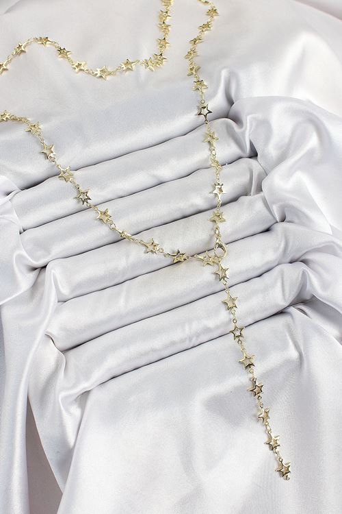 YRTCL Pirinç Gold Renk Yıldızlı Kadın Y Kolye