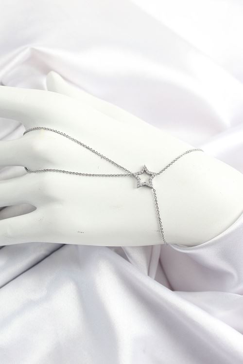 YRTCL Pirinç Gümüş Renk Zirkon Taşlı Yıldız Model Şahmeran