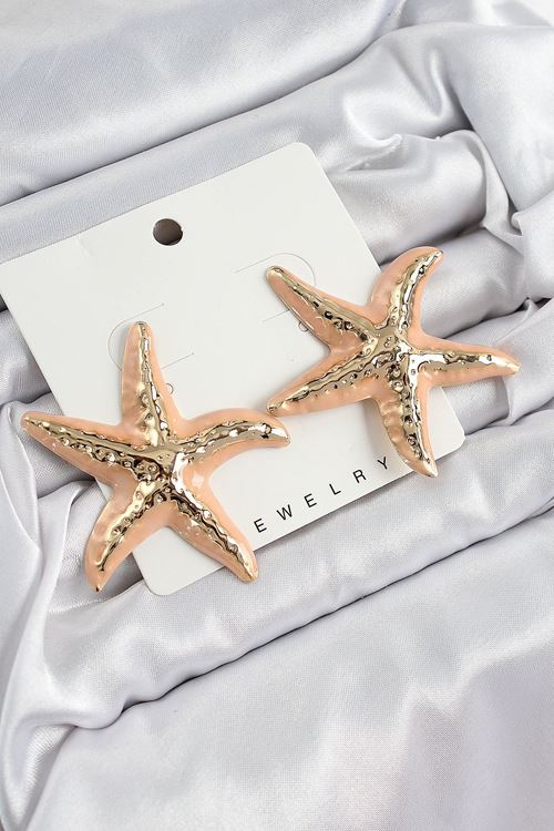 YRTCL Pirinç Krem Deniz Yıldızı Model Vintage Kadın Küpe