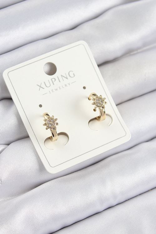 YRTCL Xuping Zirkon Taşlı Çiçek Model Gold Renk Kadın Küpe