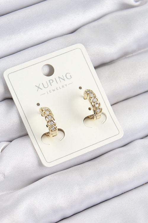 YRTCL Xuping Zirkon Taşlı Ardışık Model Gold Renk Kadın Küpe