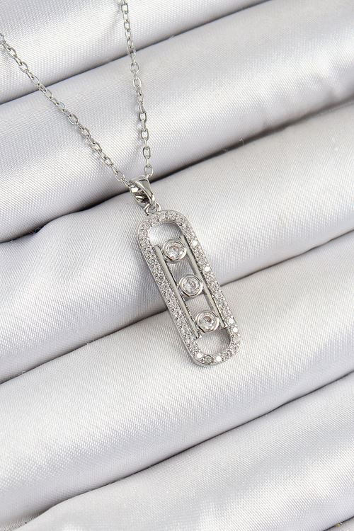 YRTCL 316L Çelik Zirkon Taşlı Messika Model Gümüş Renk Kadın Kolye