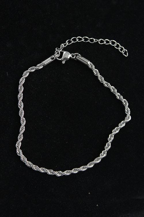 YRTCL 316L Çelik Burgu Model Gümüş Renk Erkek Bileklik