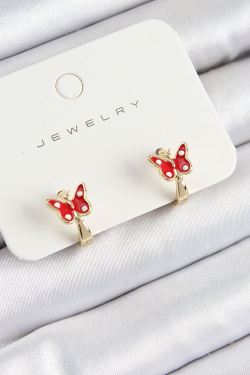 YRTCL Pirinç Kelebek Model Gold Renk Çocuk Küpe