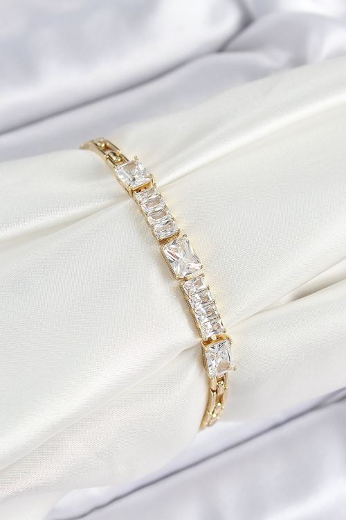 YRTCL Xuping Pirinç Parçalı Su Yolu Model Gold Renk Kadın Bileklik