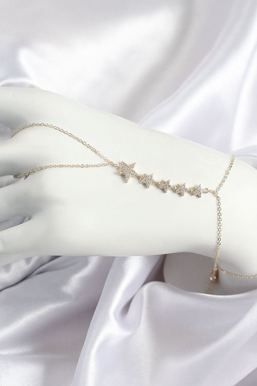 YRTCL Pirinç Zirkon Taşlı Yıldız Model Gold Renk Kadın Şahmeran