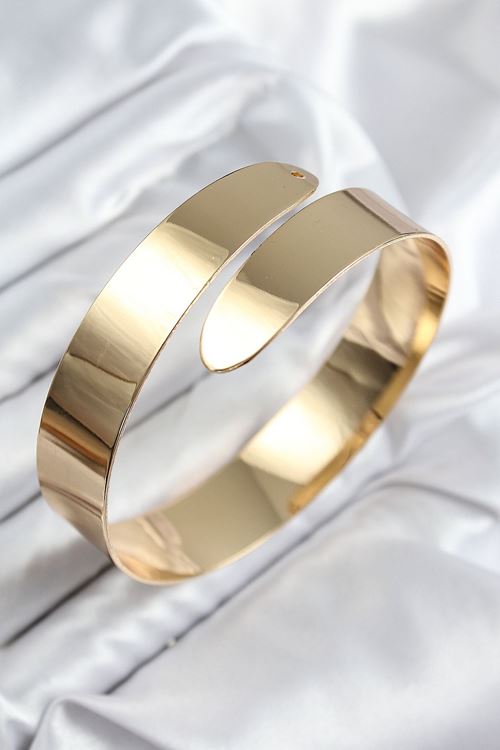 YRTCL Pirinç Sarmal Model Gold Renk Pazu Bileklik