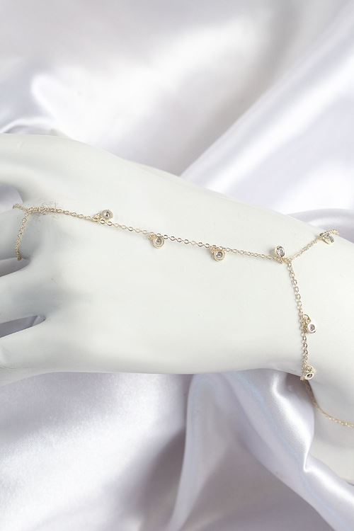 YRTCL Pirinç Zirkon Taşlı Sallantılı Model Gold Renk Kadın Şahmeran