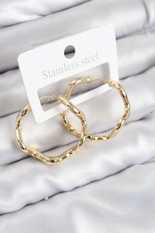 YRTCL Pirinç Halka Model Gold Renk Kadın Küpe